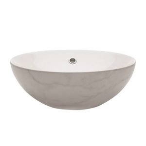 Crosswater Castellon 430mm Carrara Marble/White Countertop Basin - CT0012BSCM+