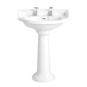 Heritage - Dorchester Square Basin & Pedestal - 2 or 3 Tap Hole Options