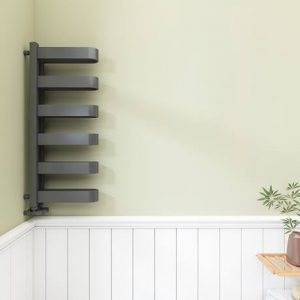 Milan Anthracite U-Shaped Heated Towel Rail - 850 x 300mm